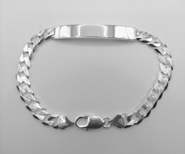 Silver Bracelet 925 Curb Flat